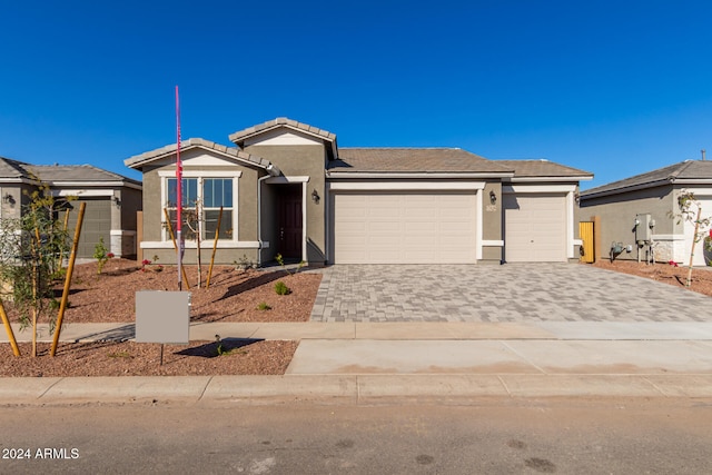 view of front of house with a garage