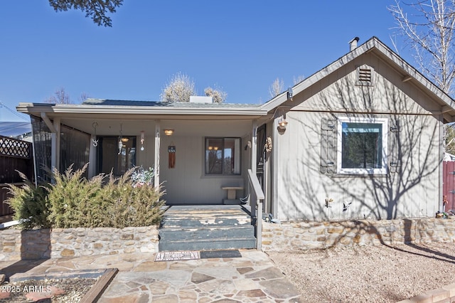 view of front of home featuring covered porch