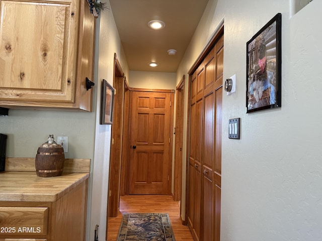 hall with light wood finished floors