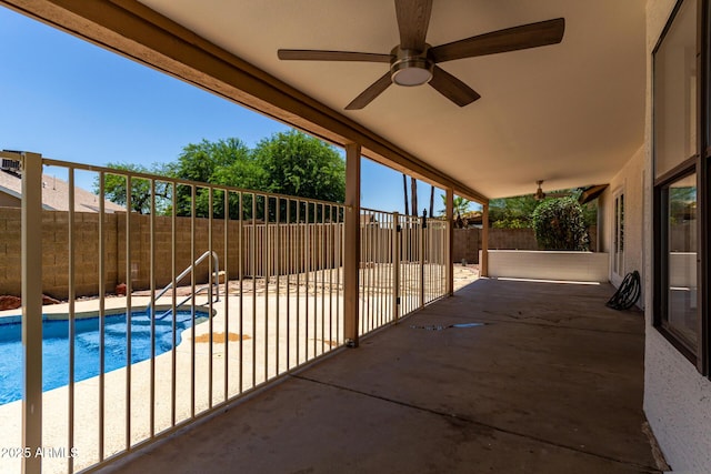 723 E Piute Ave, Phoenix, AZ 85024 - fenced backyard with a patio and ceiling fan