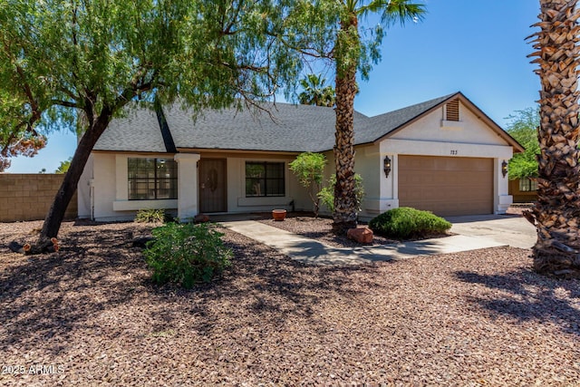 723 E Piute Ave, Phoenix, AZ 85024 - ranch-style home with a garage, driveway, and a shingled roof