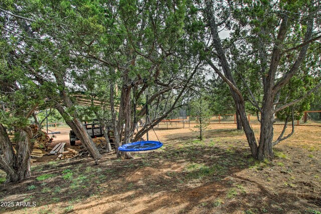 3047 Ponderosa Rd, Overgaard, AZ 85933 - view of yard featuring a trampoline