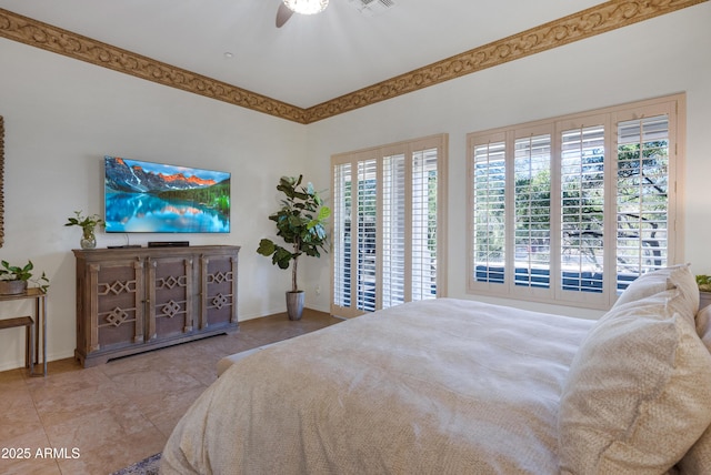 bedroom with ceiling fan