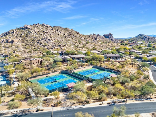 bird's eye view featuring a mountain view