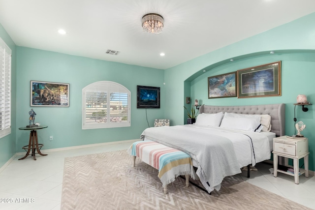 view of tiled bedroom