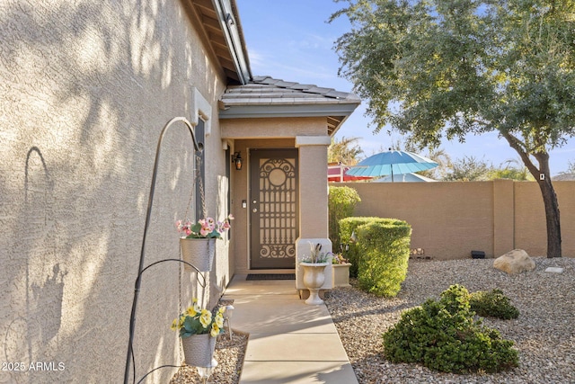 4111 S Dewdrop Ct, Gilbert, AZ 85297 - view of exterior entry with stucco siding