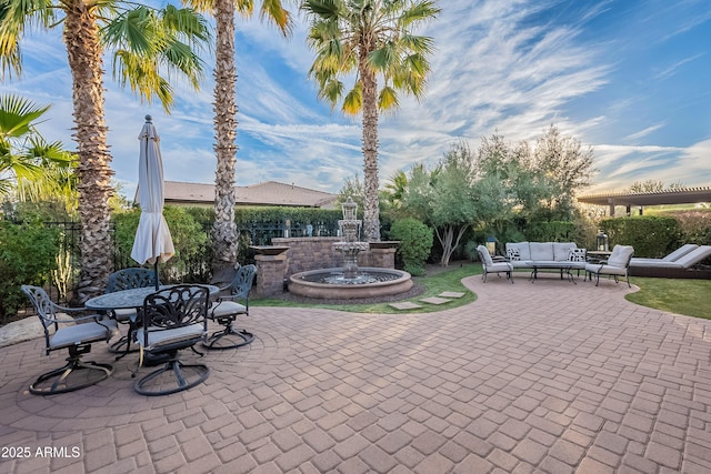 view of patio / terrace with an outdoor hangout area