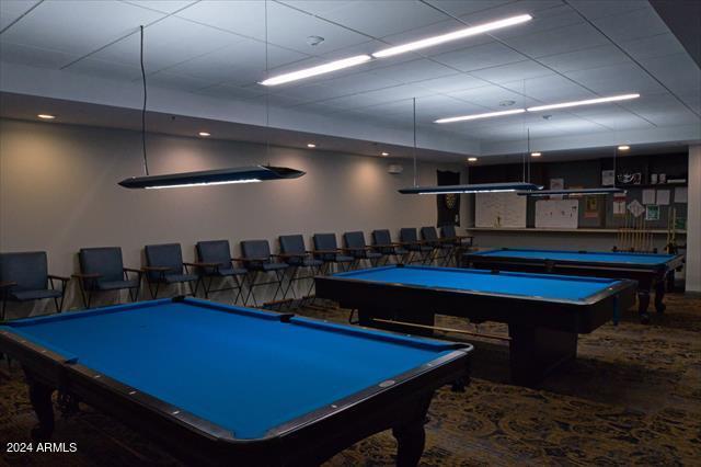 recreation room with billiards