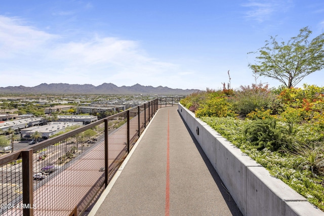 exterior space with a mountain view