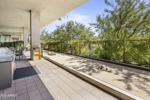 view of patio featuring grilling area