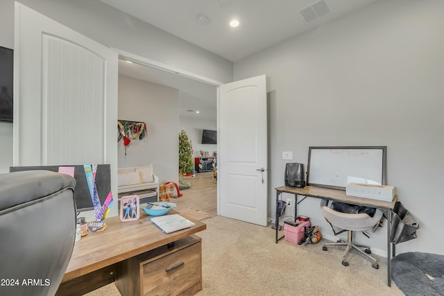 view of carpeted office