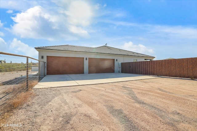 view of garage