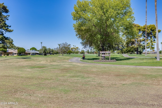 view of property's community with a yard