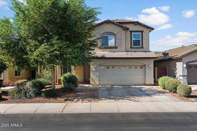 3936 E Narrowleaf Dr, Gilbert, AZ 85298 - view of front of house with an attached garage, stucco siding, driveway, and a tile roof