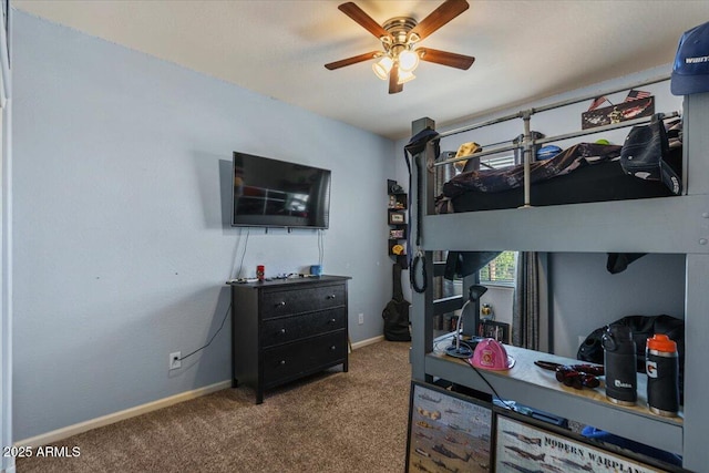 3936 E Narrowleaf Dr, Gilbert, AZ 85298 - carpeted bedroom with baseboards and ceiling fan