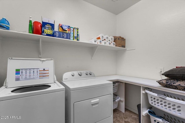 3936 E Narrowleaf Dr, Gilbert, AZ 85298 - laundry room featuring independent washer and dryer and tile patterned floors