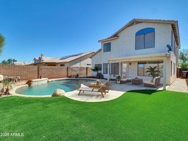 13620 N 82nd Ln, Peoria, AZ 85381 - back of house with a patio, an outdoor living space, and stucco siding