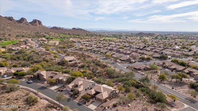 aerial view with a mountain view