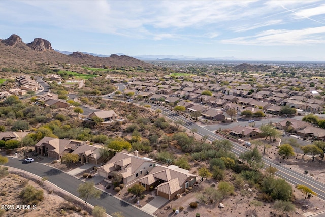 bird's eye view featuring a mountain view