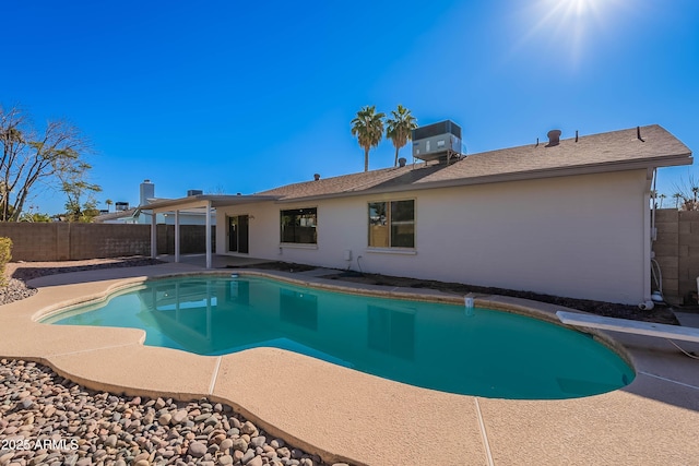 view of pool featuring central AC