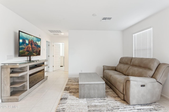 view of tiled living room