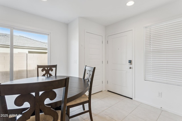 view of tiled dining space