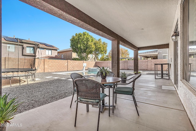 view of patio with a trampoline