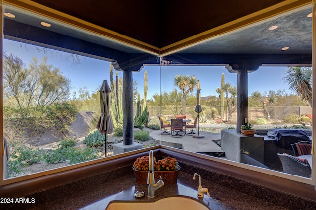 view of patio / terrace featuring sink