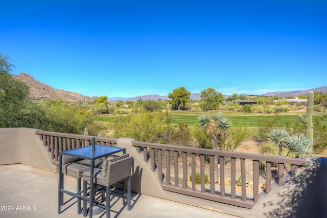 exterior space with a mountain view