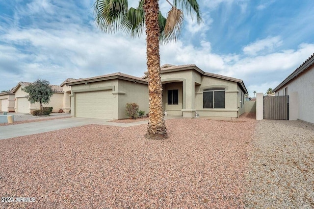 single story home with a garage