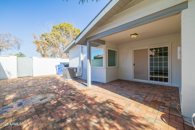 view of patio featuring central AC unit