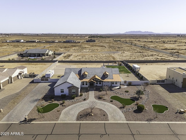 aerial view with a mountain view