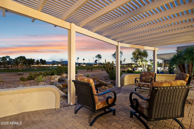 view of patio / terrace featuring a pergola