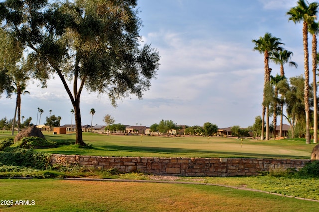 view of property's community featuring a yard