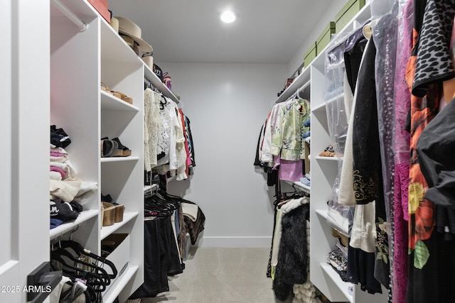 spacious closet with carpet floors