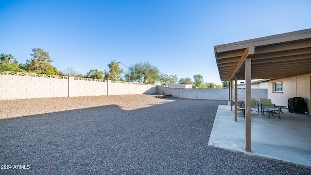 view of yard featuring a patio