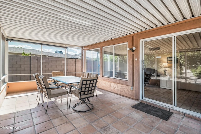 view of unfurnished sunroom