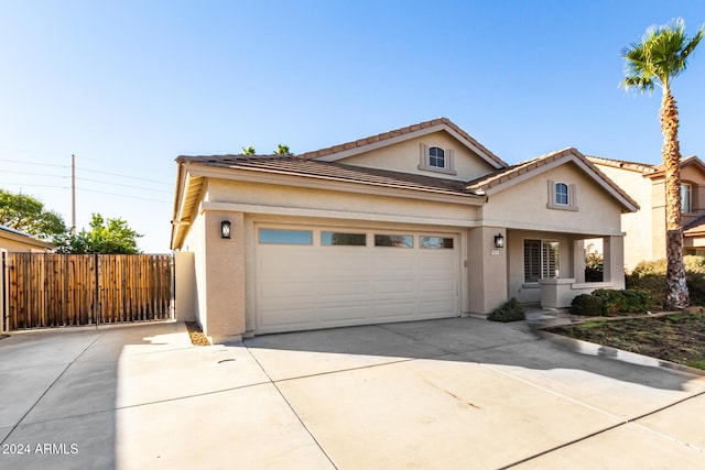 view of front facade featuring a garage