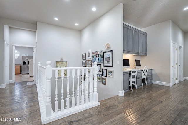 hallway featuring dark hardwood / wood-style floors