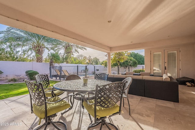 view of patio featuring outdoor lounge area