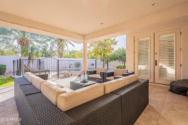 view of patio featuring an outdoor living space