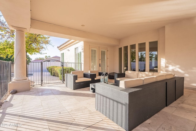 view of patio featuring outdoor lounge area