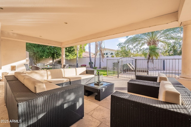 view of patio / terrace featuring an outdoor living space