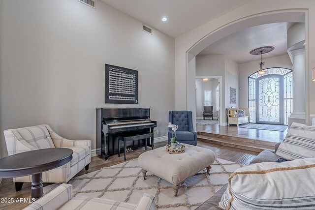 living room featuring light hardwood / wood-style floors