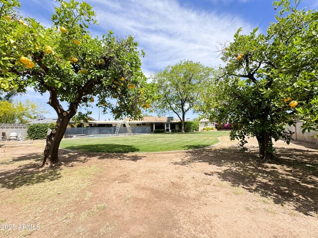 view of yard with fence