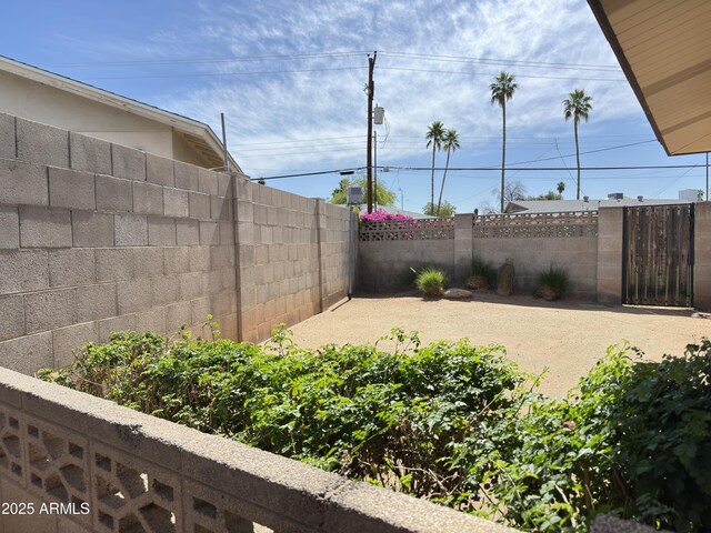 view of yard featuring fence private yard