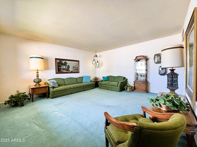 view of carpeted living area