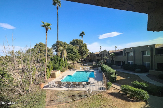 view of pool featuring a patio area