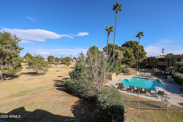 view of pool featuring a patio area