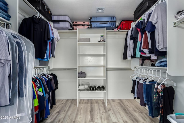 spacious closet featuring wood finished floors